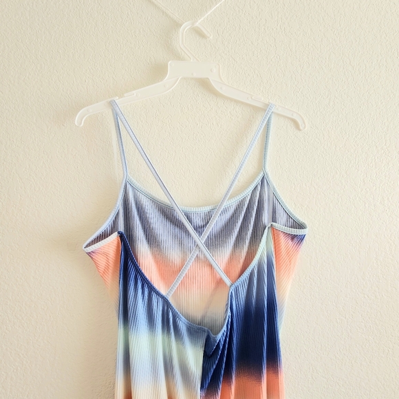 2 for 1 Blue Multicolor Midi Dress Cris Cross Back Straps Sizes xl, 2xl, 3xl NWT - Picture 4 of 5